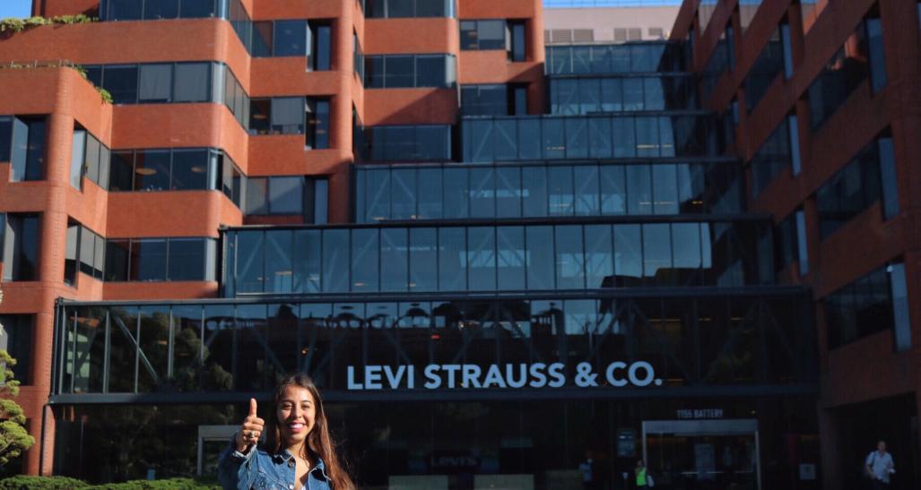 Student Faith Knox interning for Levi Strauss & Co.