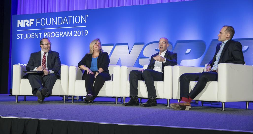 Supply chain panelists on stage at the 2019 Student Program