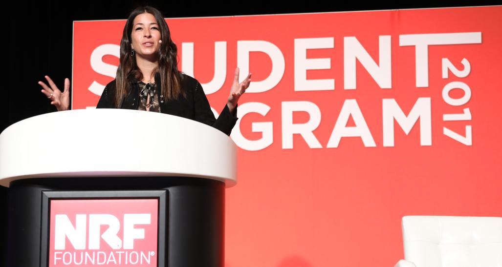 Fashion designer Rebecca Minkoff speaking at the 2017 Student Program